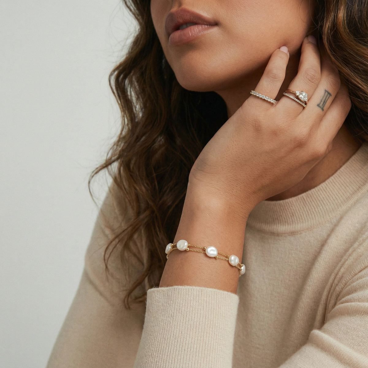 Baroque Pearl Layered Bracelet by Perlemor