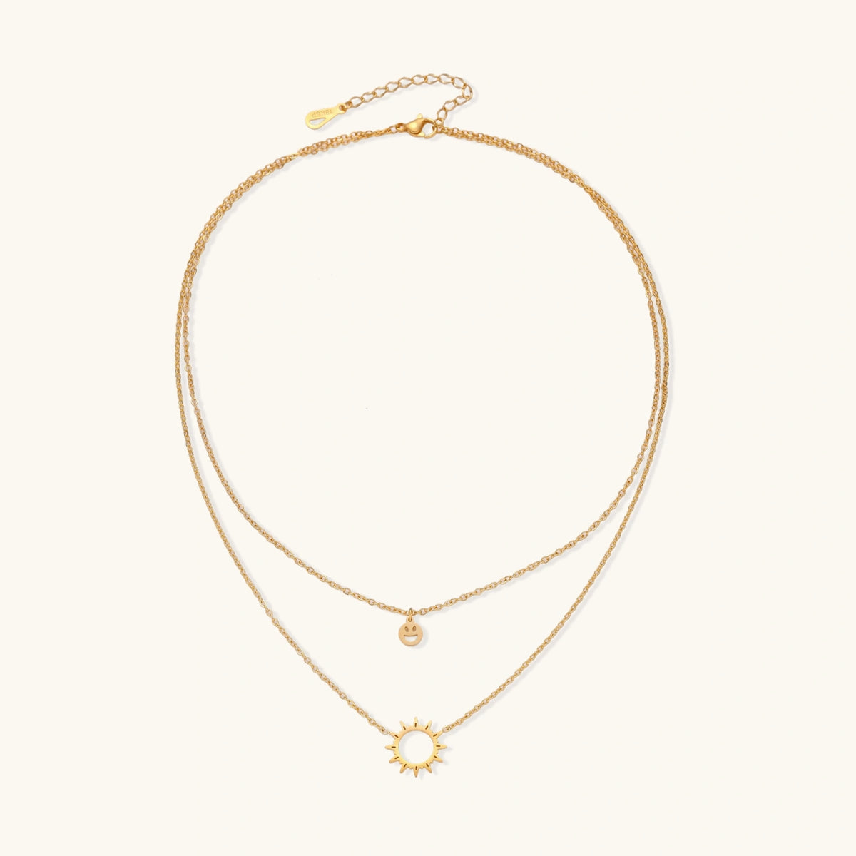 Sunshine Smiley Layered Necklace by Perlemor