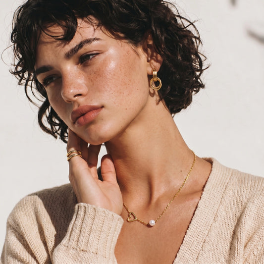 Pearl Heart Embrace Necklace by Perlemor