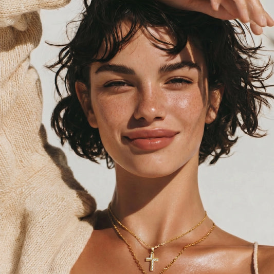 Divine Radiance Cross Necklace by Perlemor