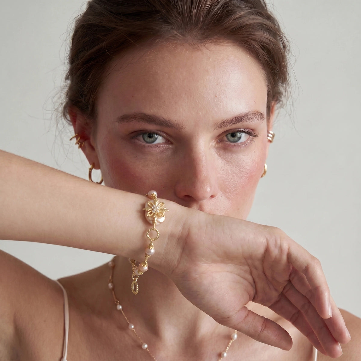 Baroque Pearl Bloom Bracelet by Perlemor