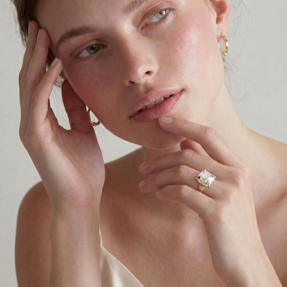 Baroque Pearl Statement Ring by Perlemor