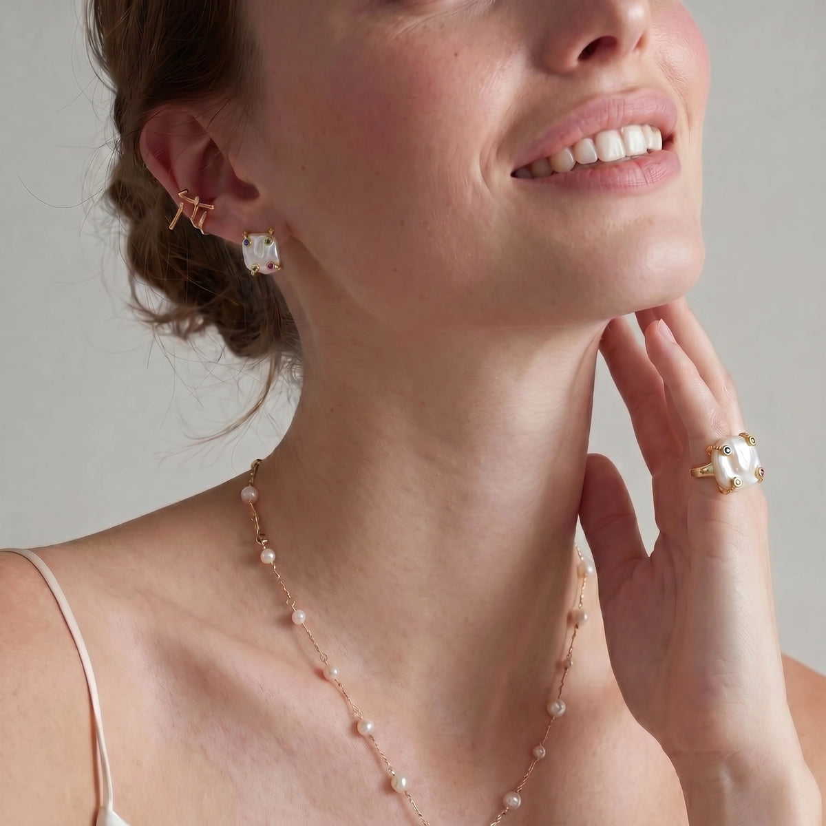 Baroque Pearl Studs by Perlemor