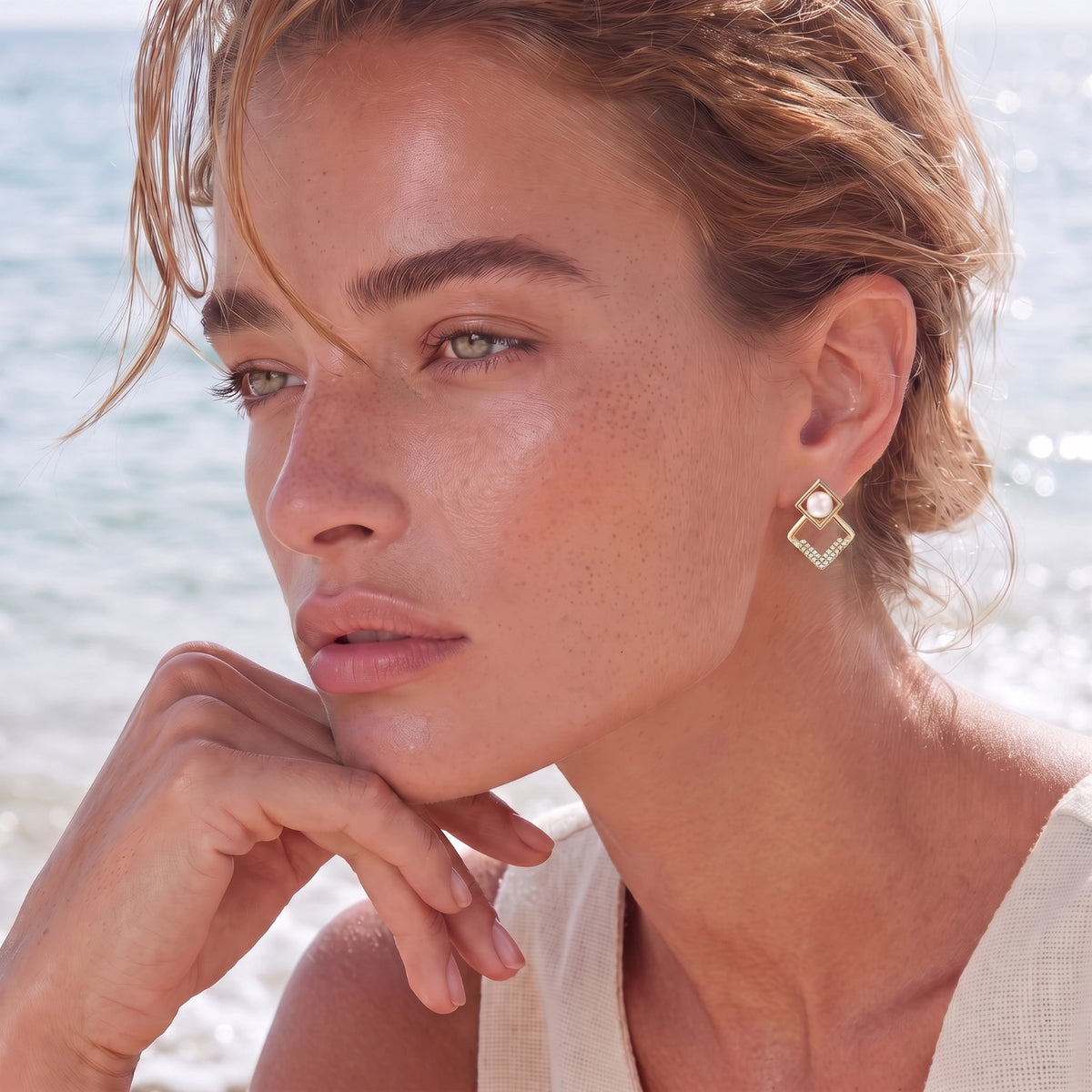 Pearl Geometry Earrings by Perlemor